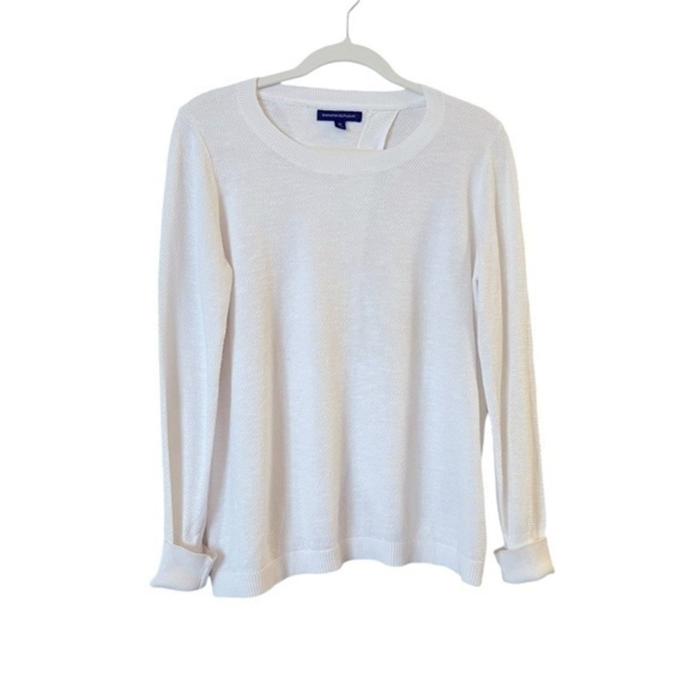 BANANA REPUBLIC Linen Blend Lightweight Knit Sweater
